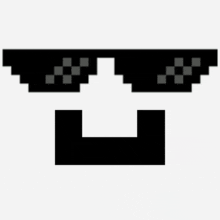 a pair of pixelated sunglasses with a u on the side of them on a white background .