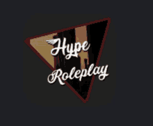 a logo for hype roleplay with a red triangle