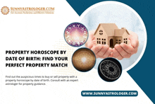 an ad for sunnyastrologer.com shows a person holding a house