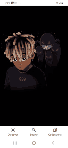 a screenshot of a juice wrld wallpaper on a cell phone