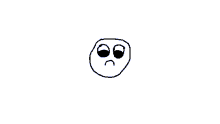 a drawing of a crying face with blue tears coming out of it