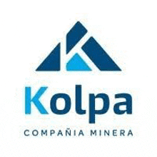 the kolpa company logo is a blue mountain with the word kolpa on it .