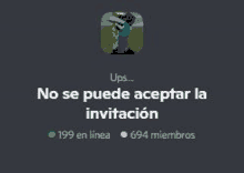 a screenshot of a minecraft game with the words `` no se puede aceptar la invitación '' .