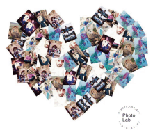 a collage of photos in the shape of a heart with the words photo lab around it