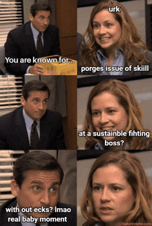 a meme from the office shows a man and woman talking