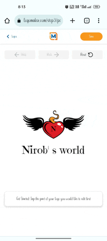 a screenshot of nirob 's world logo maker app