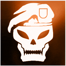 a picture of a skull with a beret on it