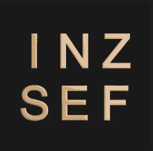 a black background with the words inz sef written in gold letters