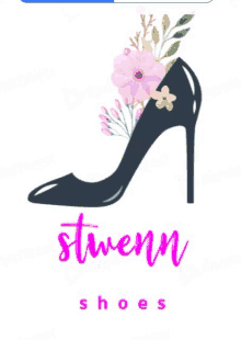 a picture of a shoe with flowers on it and the name steann shoes