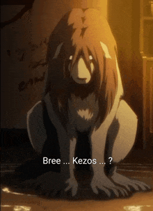 a picture of a lion with the words bree kezos written below it