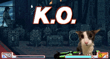 a video game with k.o. written on the screen