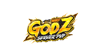 a logo for godz server pvp is shown