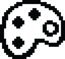 a black and white pixel art illustration of a video game controller on a white background .