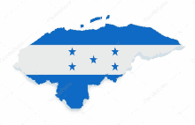 a 3d map of honduras with the flag inside of it