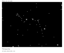 a screen shot of a makecode arcade game that shows fireworks