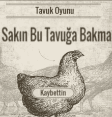 a drawing of a chicken with the words tavuk oyunu on it