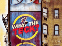 a painting of a cell phone with the words what the teck on it