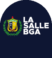 a logo for la salle bga with a crest