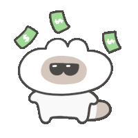 a cartoon drawing of a sheep with a dollar sign on it