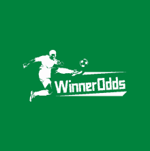 a logo for winner odds with a soccer player kicking a ball