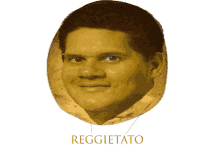 a portrait of a man with the name reggietato on it