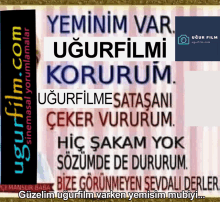 a poster that says yeminim var uğurfilmi korurum on it