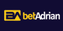 a logo for ea bet adrian is shown on a dark blue background