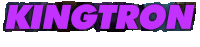 the word kingtron is written in purple letters