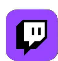 a purple icon with a black and white speech bubble on it