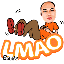 a cartoon of a man laying on the ground with the words lmao bobble below him