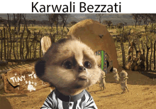 a poster for karwali bezzati shows a meerkat