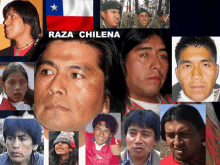 a collage of faces with the words raza chilena above