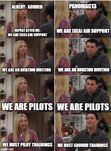 a collage of four friends talking about pilot trainings