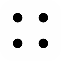 four black circles on a white background that look like dots