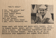 a recipe for mel 's chili has a picture of a smiling man