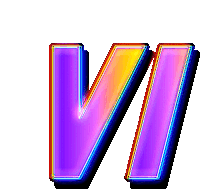 a colorful letter v with a white background