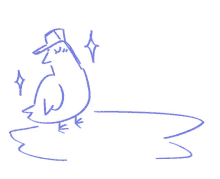 a drawing of a duck wearing a top hat