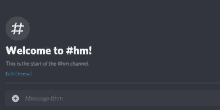 a screenshot of a discord channel that says welcome to # hm