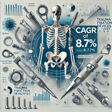 a poster showing a skeleton with the words cagr of 8.7% on the top