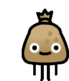 a cartoon illustration of a potato with a crown on its head .