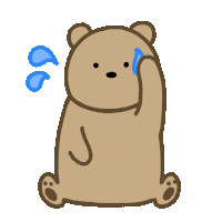 a brown teddy bear with a blue tear coming out of his eye