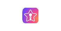 an app icon with a star and a microphone on it