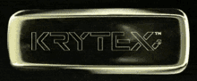 a clear item with the word krytex written on it