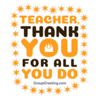 a poster that says teacher thank you for all you do on it