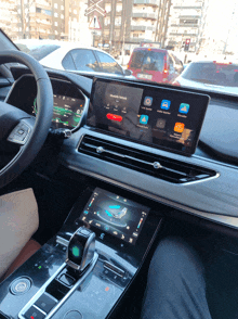 the dashboard of a car with a screen that says bluetooth remote on it