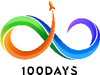 a rainbow colored infinity symbol with the words 100days below it