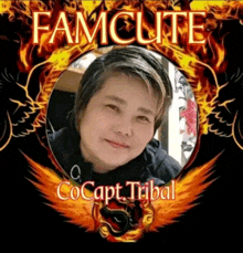 a picture of a woman with the words famcute cocapt tribal