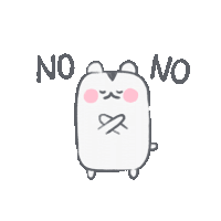 a drawing of a hamster with the words no and no written above it