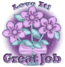 a bouquet of purple flowers with the words love you great job written on it