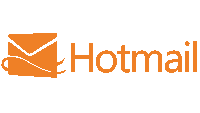 an orange and white logo for hotmail with an orange envelope